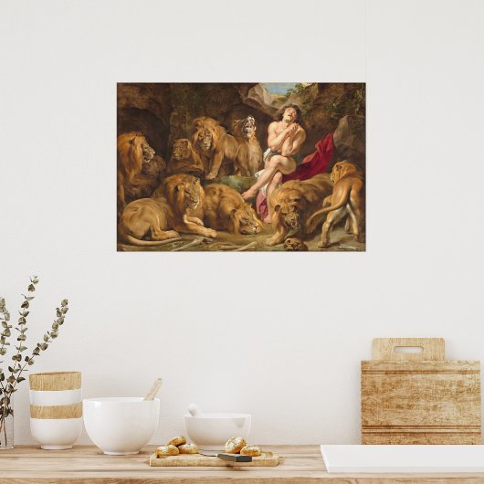 Daniel in the Lions' Den - Rubens Fine Art Poster (Keuken)