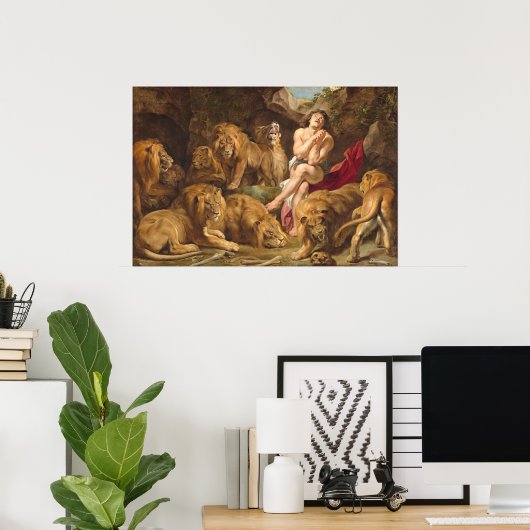 Daniel in the Lions' Den - Rubens Fine Art Poster (Thuiskantoor)