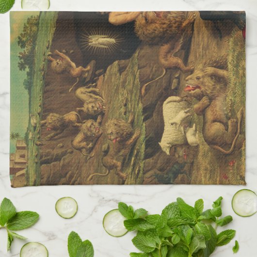 Daniel in the Lions' Den Theedoek (Gevouwen)