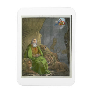 Daniel in the Lions' Den, van een bijbel, bedrukt  Magneet
