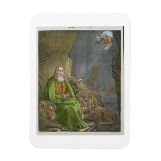 Daniel in the Lions' Den, van een bijbel, bedrukt Magneet (Verticaal)