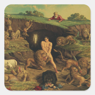 Daniel in the Lions' Den Vierkante Sticker