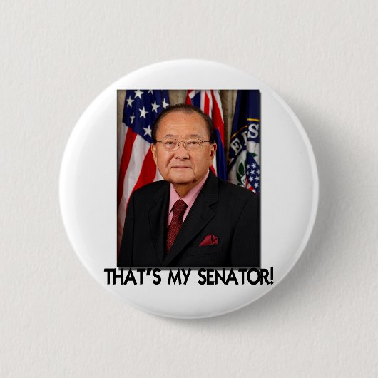 Daniel Inouye, dat is mijn senator. Ronde Button 5,7 Cm (Voorkant)