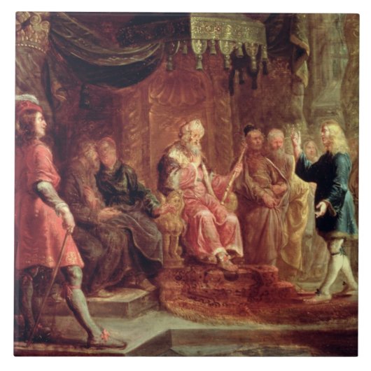Daniel Interprets Nebuchadnezzar's eerste droom (o Tegeltje (Voorkant)