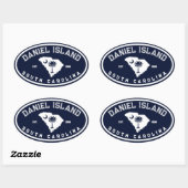 Daniel Island South Carolina Navy Ovale Sticker (Vel)