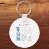 Daniel Johnston Fun Tekening Sticker Sleutelhanger (Voorkant)