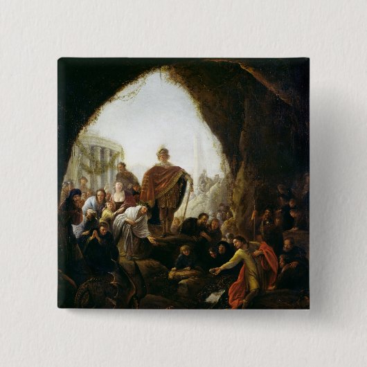 Daniel Killing the Dragon of Baal Vierkante Button 5,1 Cm (Voorkant)