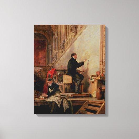 Daniel Maclise schildert zijn muurschildering Canvas Afdruk (Voorkant)
