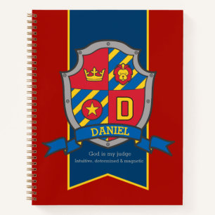 Daniel naam betekenis crest rood blauw notitieboek