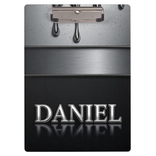 Daniel Naam met Druppelende Vloeibare Metaal Klembord (Voorkant)