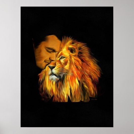 Daniel Napping op het hoofd van de Lion Poster (Voorkant)