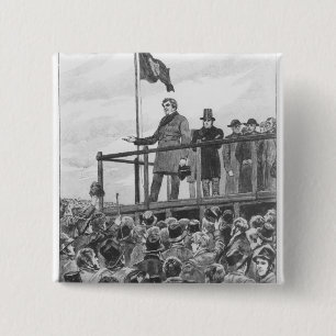 Daniel O'Connel tijdens de bijeenkomst in Trim Vierkante Button 5,1 Cm