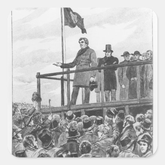 Daniel O'Connel tijdens de bijeenkomst in Trim Vierkante Sticker (Voorkant)