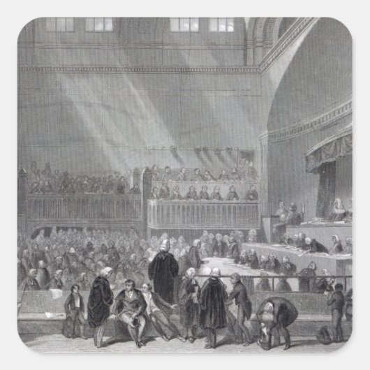 Daniel O'Connell terecht in 1844 Vierkante Sticker (Voorkant)