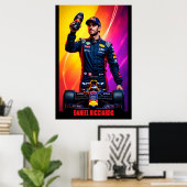 Daniel Ricciardo Formula One Racing Champion Poster (Thuiskantoor)
