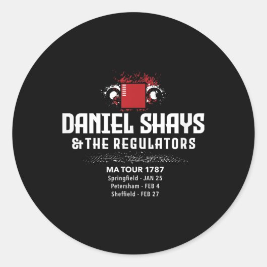 Daniel Shays Machusetts Geschiedenis Ronde Sticker (Voorkant)