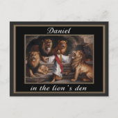 Daniel staande in de leeuwen den dramatische scène briefkaart (Voorkant)