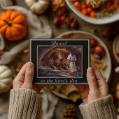 Daniel staande in de leeuwen den rotsachtige grot briefkaart