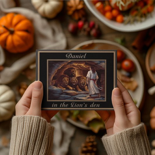 Daniel staande in de leeuwen den rotsachtige grot briefkaart