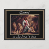Daniel staande in de leeuwen den zwart briefkaart (Voorkant)