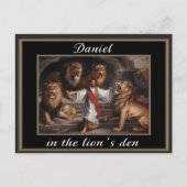 Daniel staande in de leeuwen den zwart briefkaart (Voorkant)