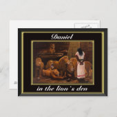 Daniel staande in de leeuwen den zwart briefkaart (Voorkant / Achterkant)