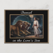 Daniel staande in de leeuwen den zwart briefkaart (Voorkant)