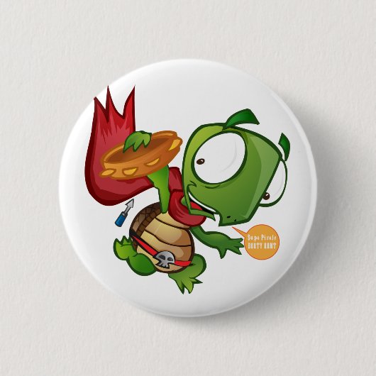 Daniel The Turtle Ronde Button 5,7 Cm (Voorkant)