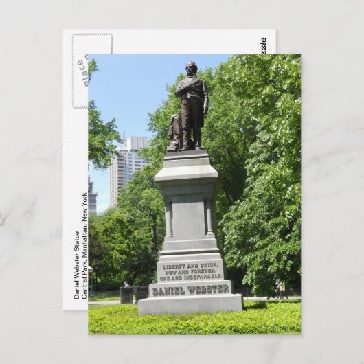Daniel Webster Statue Central Park NY Briefkaart (Voorkant / Achterkant)