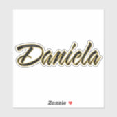 Daniela black gold Lettering Aufkleber Sticker (Vel)