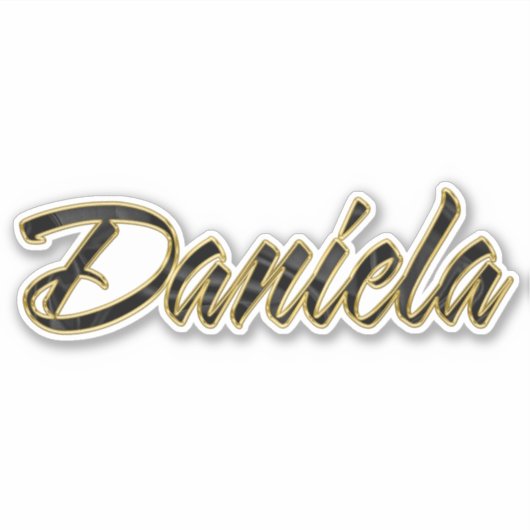 Daniela black gold Lettering Aufkleber Sticker (Voorkant)