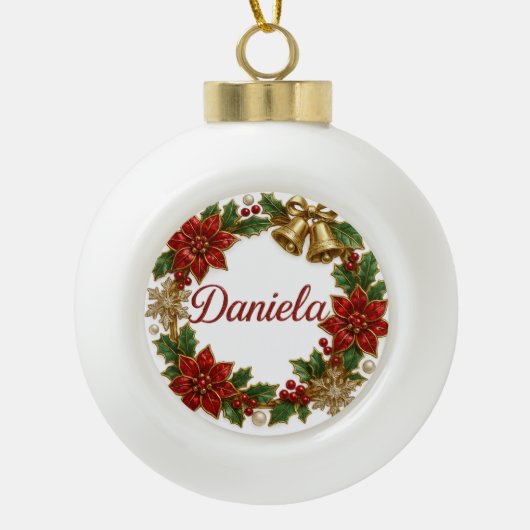 Daniela Christmas Name Ceramic Ornament (Voorkant)
