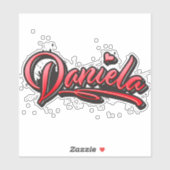 Daniela red Heart Graffiti Aufkleber Sticker (Vel)