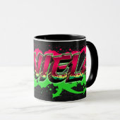 Daniela Vorname Name Graffiti red green Tasse Mok (Voorkant rechts)