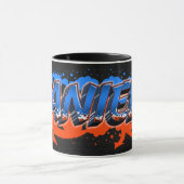 Daniele Vorname Name Graffiti blue orange Tasse Mok (Midden)