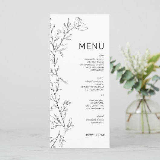 Daniella Floral Menu (Staand voorkant)