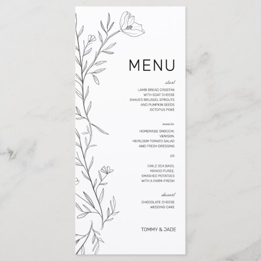 Daniella Floral Menu (Voorkant)