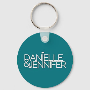 Danielle en Jennifer Blauwgroen Sleutelhanger