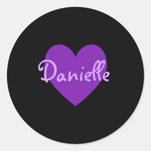 Danielle in het Paars Ronde Sticker (Voorkant)