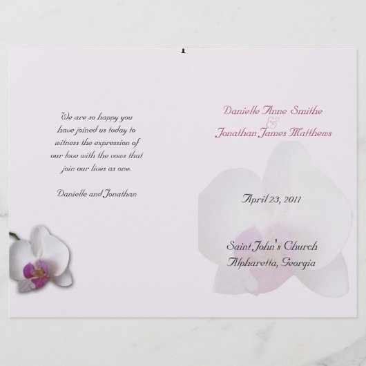 Danielle's Wedding Programme (Voorkant)