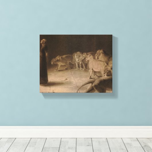 Daniel's Answer to the King by Briton Riviere Canvas Afdruk (Insitu (Houten vloer))