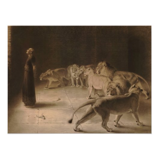 Daniel's Answer to the King by Briton Riviere Foto Afdruk (Voorkant)