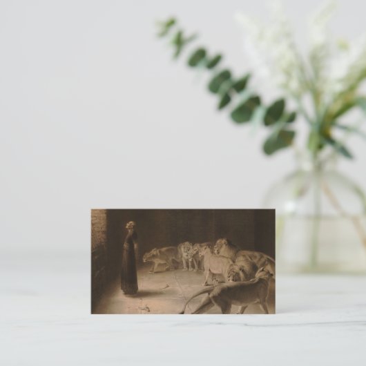 Daniel's Answer to the King by Briton Riviere Visitekaartje (Staand voorkant)