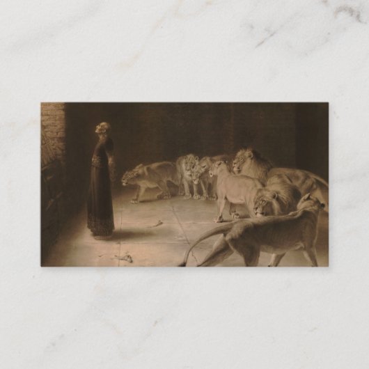 Daniel's Answer to the King by Briton Riviere Visitekaartje (Voorkant)