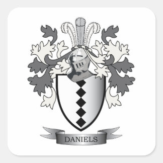 Daniels Family Crest Coat of Arms Vierkante Sticker