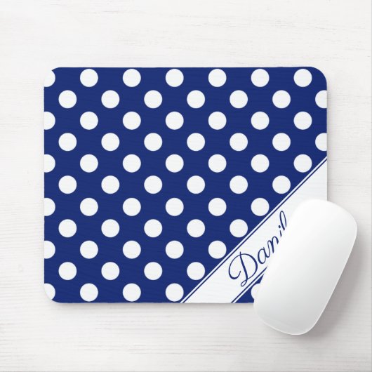 Danila Custom Name Sjabloon Dark Blue White Stippe Muismat (Met muis)