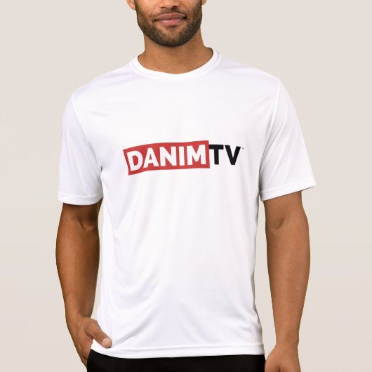Danim TV Officiële Logo Sport-Tek TShirt Mannen Wh (Voorkant)