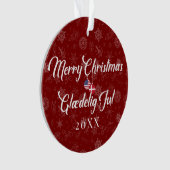 Danish American With Custom Year Bilingual Ornament (voorkant)