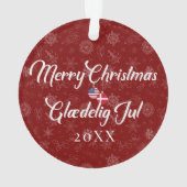 Danish American With Custom Year Bilingual Ornament (achterkant)