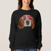 Danish Flag Beagle Dog Denmark Pocket Trui (Voorkant)